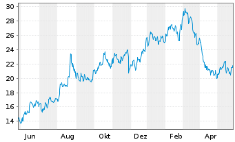 Chart Citi Trends Inc. - 1 Jahr