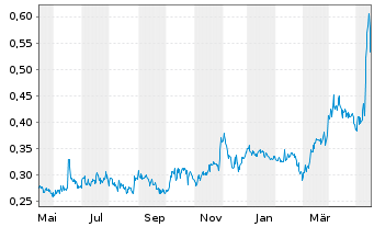 Chart Paramount Gold Nevada Corp. - 1 Jahr