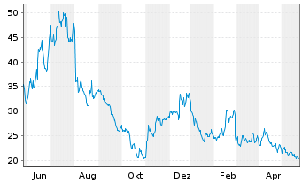 Chart Schrodinger Inc. - 1 Jahr