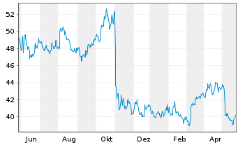 Chart Sturm Ruger Co. Inc. - 1 Jahr
